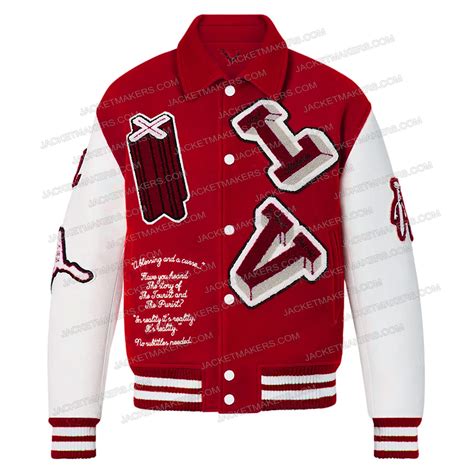 lv varsity jacket red